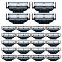Razor Blade Refills for Men - 24PCS Compatible with mach 3 razor blades refills with Mach3 Razors, Dual Lubrication Blades for Extra Close & Comfortable Shave