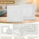PATIKIL 15" x 15" Square Ceiling Diffuser, Aluminum Square Vent Cover HVAC Ceiling Diffuser for HVAC System Horizontal Flow Duct Industrial Home Office,White,18" x 18" Ducting Opening Size