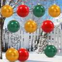 15 PCS 12 Inch Large Inflatable Christmas Ornaments Balls, Indoor & Outdoor Inflatable Christmas Decoration Balls for Yard, Front Door, Porch, Trees, Parties & New Year Holiday Decor