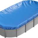 16x10 FT Oval Pool Cover for Above Ground Pools,Solar Oval Pool Cover Protector with Drawstring for Cold and UV Resistant,Dustproof -All-Weather Protection(Cover Size:19.1 x 11.2FT)