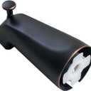 SENTO Slip On Oil Bronze Universal Bathroom Tub Spout with Diverter, Durable Heavy Duty Metal Bathtub Faucet with Shower Diverter - 4 Inches 1/2" Copper Pipe, Oil-Rubbed Bronze