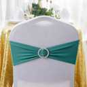 25 x Peomeise 25pcs Turquoise Spandex Chair Sashes with Buckle Slider for Wedding, Party Decoration