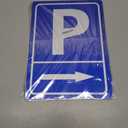 2 x 2-pack Parking Sign This Way to Parkinglot Aluminum Signage, Show Where to Park, Size 25 X 35 cm, Blue