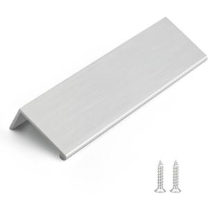 Rergy 4 Pack 5 INCH Cabinet Pulls Brushed Nickel Finger Pulls, Brushed Nickel Edge Pulls for Cabinet Kitchen Cabinet Edge Pulls, 128mm Cabinet Finger Pulls