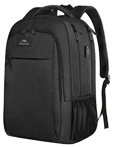 MATEIN Business Laptop Backpack, 15.6 Inch Travel Laptop Bag Rucksack, Water-Resistant Bag Daypack for Work College Computer Men Women Backpack, Black Charcoal