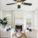 Fanbulous 42 inch ceiling fan with light, Low Profile Ceiling Fan with Light, App&Remote Control, Dimmable LED Light, Flush Mount Ceiling Fan for Indoor Bedroom Living Room, Qiuet DC Motor