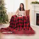 Homemate Electric Blanket Heated Throw - 50x60 Ultra Soft Cozy Flannel Heating Blanket with 10 Fast Heat Levels 8 Hours Auto Off Over-Heated Protection ETL Certification Keep Warm in Home Office (Red-black)
