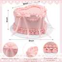 Remerry 6 Inch Pink Bow Fake Cake Coquettish Birthday Fake Cake Decor Wedding Dessert Props Reusable Artificial Heart Dessert for Props Women Birthday Gift Anniversary Party Decor
