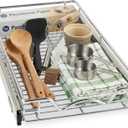 HOLDN STORAGE Pull Out Cabinet Organizer, Heavy Duty Caddy - 8W x 21D - Requires At Least 9-1/4 Cabinet Opening, Steel Metal Cabinet Drawers Slide Out, Chrome