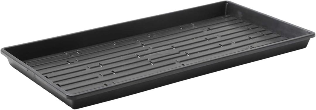 Bootstrap Farmer Microgreen 1020 Trays, Shallow Extra Strength 10 Pack Seed Tray with Holes - Grow Fodder, Wheatgrass, Sprouting, Plants Growing (Black)