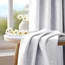 Deconovo Silver Print Room Darkening Curtains for Living Room Bedroom, Soundproof Thermal Insulated Window Drapes for Nursery Kitchen Kids Room, 2 Panels, 52W x 63L Inch Long, Greyish White