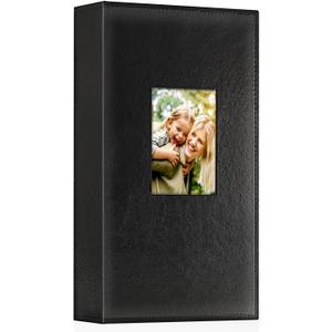 Ywlake Photo Album 4x6 300 Pockets, Leather Photo Albums Holds 300 Horizontal Only Pictures Black