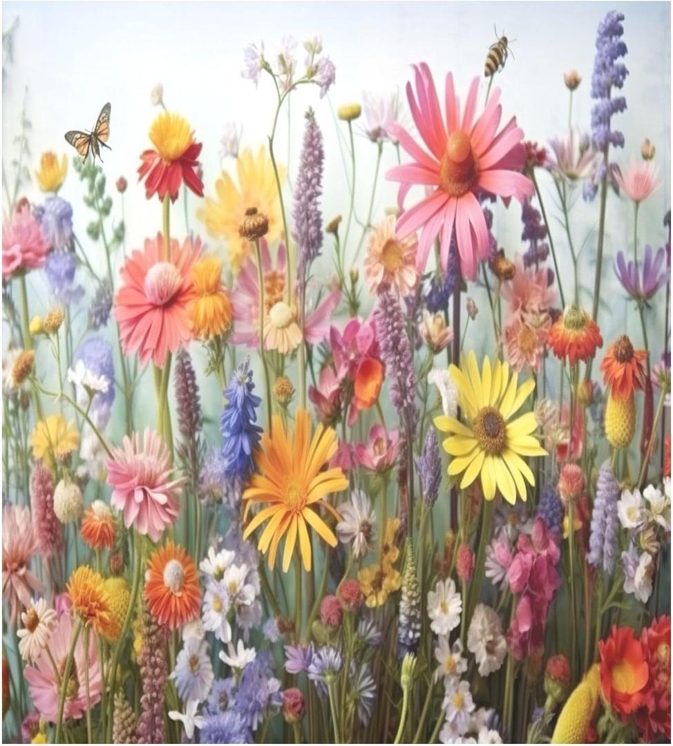 Dishwasher Magnet Cover, Wildflowers Magnet Sticker Fridge Panel Decal for Home Kitchen Decor, 23x26 in