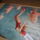YUBOJIA Surreal Swimming Woman Canvas Wall Art, 24"L x 16"W