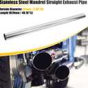X AUTOHAUX Straight 2.5" OD 40" Length DIY Custom Mandrel Exhaust Pipe 2.5 Inch Tube Pipe T304 Stainless Steel Universal Fit