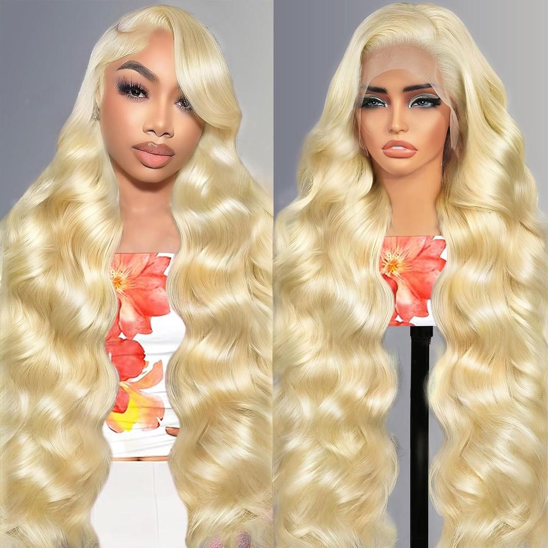 MCLOUD 30 Inch 613 13x6 Lace Front Wig Human Hair 200 Density Blonde Wig Human Hair 13x6 Blonde Body Wave HD Lace Frontal Wigs Pre Plucked for Women