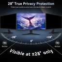 27 Inch Privacy Screen for Computer Monitor 16:9 Aspect Ratio, Eye Protection Anti Blue Light Glare Shield, 27in Removable Black Blackout Anti Spy Protector Film Desktop Security Private Filter