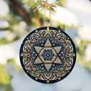 Hanukkah Ornaments for Tree Christmas Hanukkah Tree Ornaments Ceramic Decorations Star of David Ornament Decor for Home Jewish Christmas Ornament for Women Men Friends(star1)