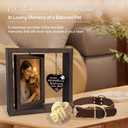 Gluimayo Dog Memorial Gifts for Loss of Dog, Pet Memorial Gifts for Dogs Cats - Rotating Wooden Picture Frame for 4x6 Photos, Pet Loss Sympathy Remembrance Bereavement Keepsake (you left paw prints on my heart)