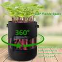 4-Pack 11 Gallon 360Visible Potato Grow Bags, Potato Pot Planter with Flap Window Shade Cloth, Potato Growing Containers, 380g Thickened Felt Garden Planting Bag for Growing Potatoes Vegetables