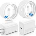40W USB C Fast Charger for iPhone 17/ Air/16/15 Pro Max,2Pack 10FT Type C Charger Block & Cable, PD 3.0 Super Fast Charging for iPad Pro MacBook Air/Pro M1/M2, AirPods (White)