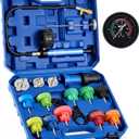Orion Motor Tech Coolant Pressure Tester Kit, 19pc Radiator Pressure Tester Kit with 15 Radiator Adapters & Wrench, Cooling System Pressure Tester Kit with Vacuum Pump & Probe Thermometer