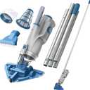 KOKIDO Rechargeable Cordless Pool Vacuum for Above Ground Pool and Pond Cleaner, 72 Aluminum Pole, Standard & Fine Filters, 2 Brush Vac Heads, Handheld Pool Cleaner Spot Clean Inground Pools XV320