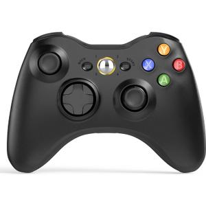 W&O Wireless Controller Compatible with Xbox 360 2.4GHZ Gamepad Joystick Wireless Controller Compatible with Xbox 360 and PC Windows 7,8,10,11 with Receiver (Black)