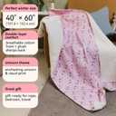 Kids Sherpa Throw Blanket  Soft Cotton & Warm Sherpa Toddler Blanket, Pink Unicorn & Clouds Pattern, Plush Winter Bed Throw, 40 x 60 inches