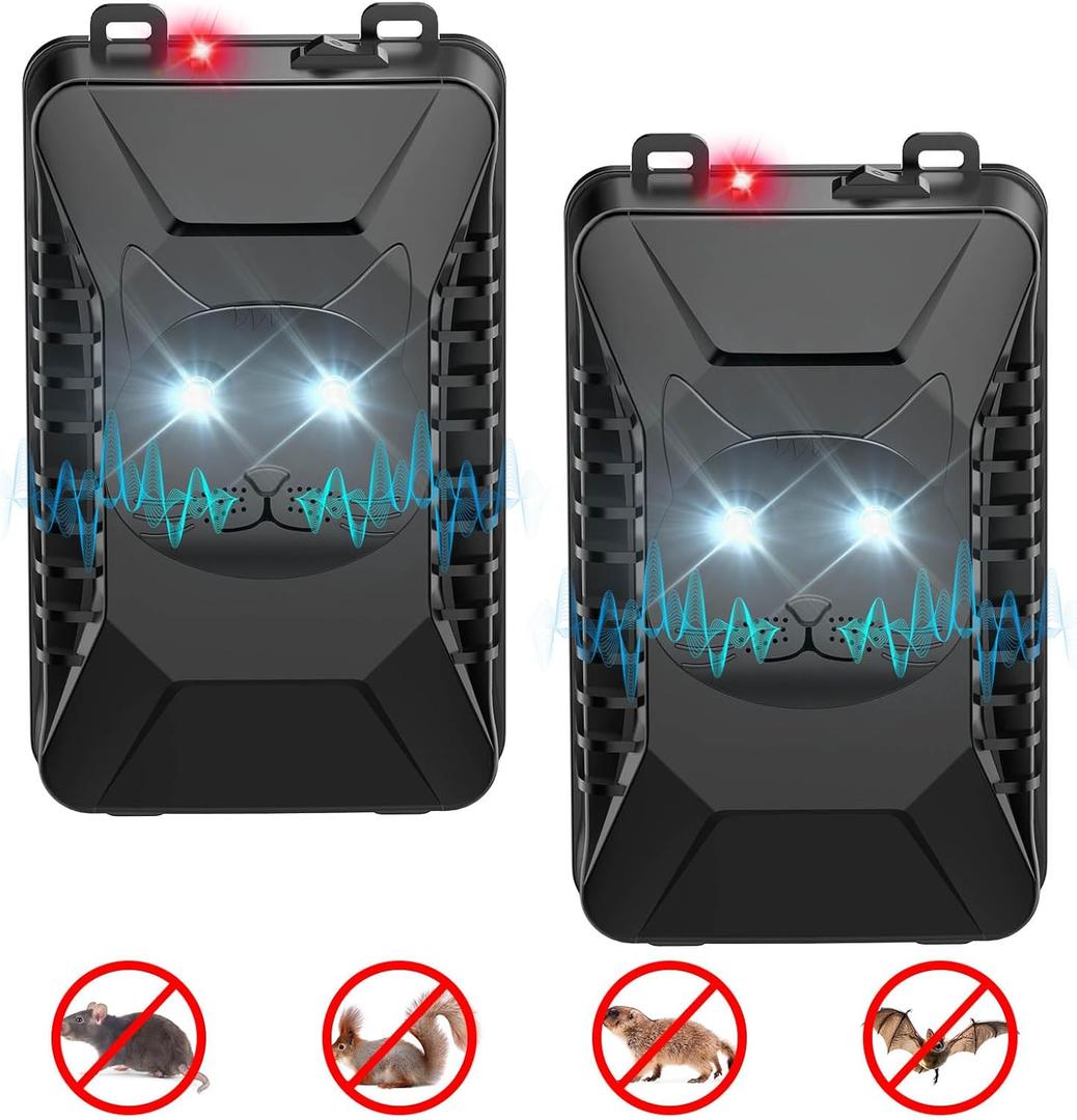 Rodent Repellent, Plug-in Mouse Rat Pest Bat Squirrels Repellent for Car with Battery Powered Under Hood, Keep Mice Out of Cars Engines