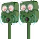 Solar Ultrasonic Animal Repellent Outdoor 2PCS, Cat Squirrel Deer Repellent Devices with Waterproof Animal Deterrent for Garden Yard Farm