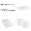 novelinks Transparent 4" x 6" Photo Organizers and Photo Storage Box with Handle, 16 Inner Photo Cases, Portable Picture Organizers & Photo Storage Containers (Clear-Silver Handle)