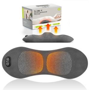 Smooth Triple Fusion 3in1 Back Massager Lumbar Pillow with Heat, Vibration & Traction Back Massager for Pain Relief DeepTissue.Relaxation Device for Home,Office,Car.Gift Idea Corded