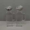 Netany 2 Pack 2 Liters/68 oz Square Glass Pitcher with Lid and Handle for Fridge, Iced Tea and Coffee Carafe Beverage Serveware, Heat Resistant Borosilicate Water Jug for Hot/Cold Drinks and Milk