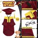 Huhumy 5 Pcs Dog Graduation Costume Set Include 2026 Pet Graduation Gown with Stole Puppy Grad Cap Lensless Glasses DIY Letter Stickers for Dogs Cats Holiday Costume Accessory(Maroon Yellow,XL)