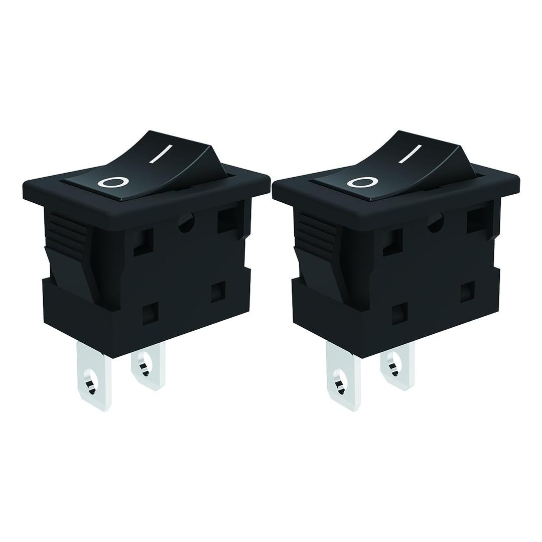 JD 2pcs Power Switch 6A 125V/250V AC Boat Rocker Switch ON/Off Switch 2Pins Toggle Switch with UL Certificate JD 2pcs Power Switch 6A 125V/250V AC Boat Rocker Switch ON/Off Switch 2Pins Toggle Switch with UL Certificate