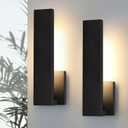 Aluminum LED Modern Wall Sconces Set of 2, 18W Matte Black Waterproof Sconce Wall Lighting Indoor Outdoor, Hardwired Wall Lights for Office, Porch, Bedroom, Bathroom, Living Room, Stairway
