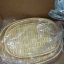 Household Essentials Willow Nestable Oval Trays with Raised Edges, Natural, Set of 2