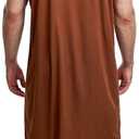 Halloween Men's Costume Adult Caveman Outfit, Orange & Brown for Cosplay & Family Parties (XL)