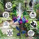 Solar Hummingbird Wind Spinners, Solar Firework Lights Garden Dcor, Metal Lotus Flower Windmill Colour Changing Optical Fiber Lights Yard Decoration, Outdoor Wind Sculpture for Lawn Patio,Balcony