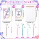 Gueevin 24 Set End of School Year Student Gifts Bulk for Kids Including 24 Pcs 4 Colors Mermaid Ballpoint Pens and 24 Notepads from Teacher Gift Classroom