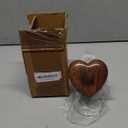 Round Cremation Urns Box for Ashes | Large Burial Funeral Urns for Pets or Human Ashes | Wooden Memorial Keepsake Urns Box for Loved Ones Ashe Storage (Brown Plain) (Keepsake Heart Urn)
