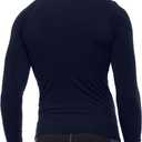Men's Compression Shirts Long Sleeve Athletic Workout T-Shirt Running Cool Dry Tops Active Base Layer Undershirts (Blue)