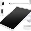 Ring Camera Solar Panel, 5W Solar Charger Compatible with Rings Spotlight Plus/Pro, Stick Up Outdoor Cam Battery, 10ft Long Cable with Ring Barrel Plug to USB-C Adapter (1, White)