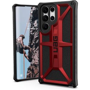 URBAN ARMOR GEAR UAG Designed for Samsung Galaxy S22 Ultra Case Red Crimson Rugged Lightweight Slim Shockproof Premium Monarch Protective Cover, [6.8 inch Screen]