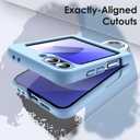 JETech Case for Galaxy Z Flip7FE 2025 / Z Flip 6 2024 with Ring, Hard PC Slim Shockproof Anti-Scratch Protective Phone Cover (Blue)