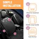 Active Pets Dog Car Seat Cover, Waterproof Front Seat Protector for SUV Truck Sedan, Pet Safety Travel Comfort System with Universal Fit, Pink