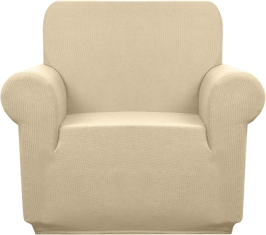 Granbest Premium Waterproof Sofa Cover High Stretch Couch Slipcover Super Soft Fabric Couch Cover (Beige, Small)