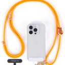 project-cb Cell Phone Lanyard 1,Phone Tether Tab 2,Phone Crossbody Strap,Lanyards for Around the Neck,Adjustable Phone Strap, (Orange-G)