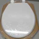 Mayfair Cassel Slow Close Toilet Seat, Easy Clean, Non Slip Premium Wood Seat, Easy Install, Made in USA, Round, White